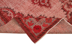 Oyma Vintage Kırmızı Eskitme Pamuk Yün El Dokuma Halısı 215x341 Agacan