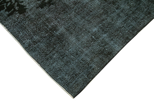 Oyma Vintage Siyah Eskitme Pamuk Yün El Dokuma Halısı 144x245 Agacan