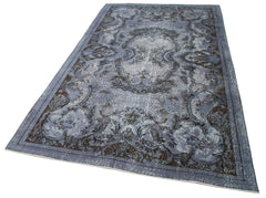 Oyma Vintage Gri Eskitme Pamuk Yün El Dokuma Halısı 154x264 Agacan