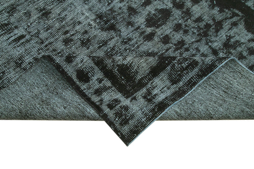Oyma Vintage Siyah Eskitme Pamuk Yün El Dokuma Halısı 177x278 Agacan