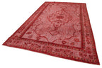 Oyma Vintage Kırmızı Eskitme Pamuk Yün El Dokuma Halısı 205x334 Agacan