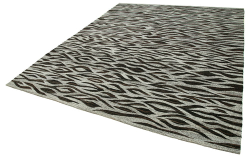 Scrap Turuncu Geometrik Pamuk Yün El Dokuma Halısı 250x307 Agacan
