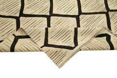 Scrap Bej Geometrik Pamuk Yün El Dokuma Halısı 247x306 Agacan