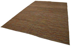 Scrap Mavi Geometrik Pamuk Yün El Dokuma Halısı 254x360 Agacan