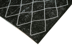 Geometric Carpet Siyah Geometrik Pamuk Yün El Dokuma Halısı 302x369 Agacan