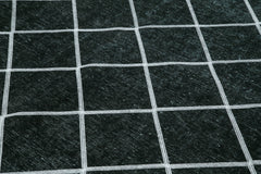 Geometric Carpet Siyah Geometrik Pamuk Yün El Dokuma Halısı 302x392 Agacan
