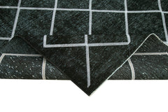 Geometric Carpet Siyah Geometrik Pamuk Yün El Dokuma Halısı 302x392 Agacan