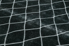 Geometric Carpet Siyah Geometrik Pamuk Yün El Dokuma Halısı 292x392 Agacan