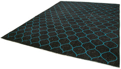 Geometric Carpet Siyah Geometrik Pamuk Yün El Dokuma Halısı 312x406 Agacan