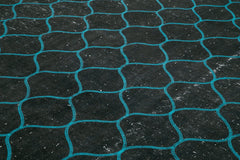 Geometric Carpet Siyah Geometrik Pamuk Yün El Dokuma Halısı 312x406 Agacan