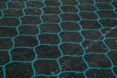 Geometric Carpet Siyah Geometrik Pamuk Yün El Dokuma Halısı 312x406 Agacan