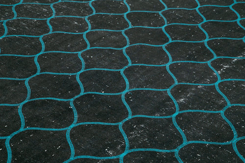 Geometric Carpet Siyah Geometrik Pamuk Yün El Dokuma Halısı 312x406 Agacan