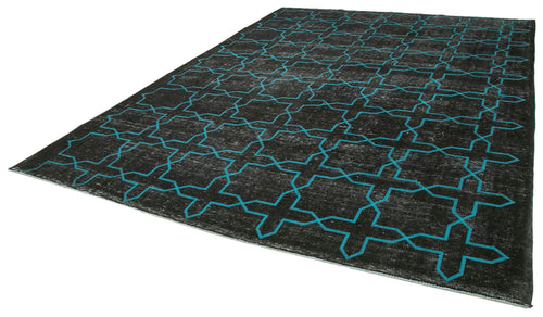 Geometric Carpet Siyah Geometrik Pamuk Yün El Dokuma Halısı 297x395 Agacan