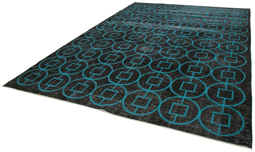 Geometric Carpet Siyah Geometrik Pamuk Yün El Dokuma Halısı 292x420 Agacan