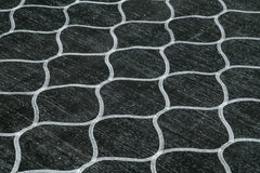 Geometric Carpet Siyah Geometrik Pamuk Yün El Dokuma Halısı 290x394 Agacan
