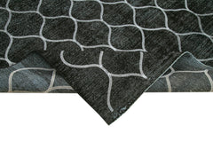 Geometric Carpet Siyah Geometrik Pamuk Yün El Dokuma Halısı 290x394 Agacan