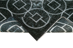 Geometric Carpet Siyah Geometrik Pamuk Yün El Dokuma Halısı 303x377 Agacan