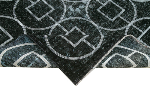 Geometric Carpet Siyah Geometrik Pamuk Yün El Dokuma Halısı 303x377 Agacan