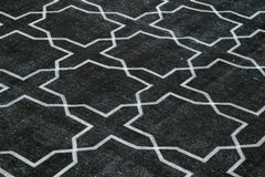 Geometric Carpet Siyah Geometrik Pamuk Yün El Dokuma Halısı 286x395 Agacan