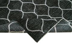 Geometric Carpet Siyah Geometrik Pamuk Yün El Dokuma Halısı 288x400 Agacan