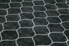 Geometric Carpet Siyah Geometrik Pamuk Yün El Dokuma Halısı 297x416 Agacan