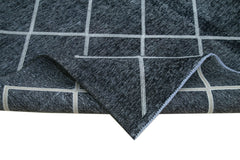 Geometric Carpet Siyah Geometrik Pamuk Yün El Dokuma Halısı 307x382 Agacan