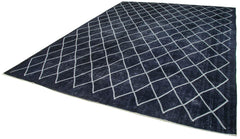 Geometric Carpet Mor Geometrik Pamuk Yün El Dokuma Halısı 289x396 Agacan