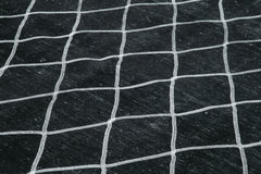 Geometric Carpet Siyah Geometrik Pamuk Yün El Dokuma Halısı 293x394 Agacan