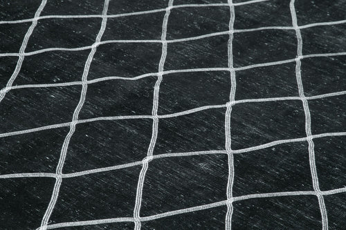 Geometric Carpet Siyah Geometrik Pamuk Yün El Dokuma Halısı 293x394 Agacan