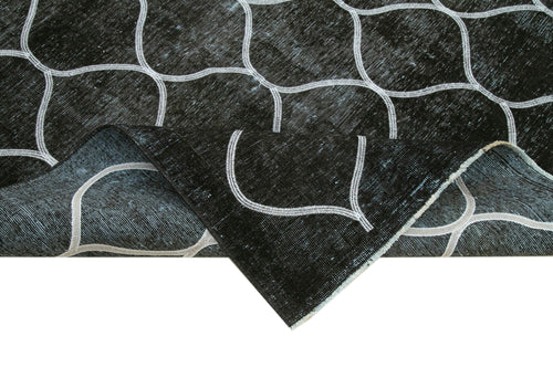Geometric Carpet Siyah Geometrik Pamuk Yün El Dokuma Halısı 300x381 Agacan
