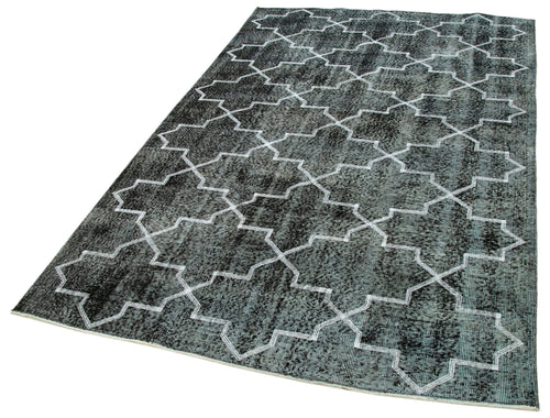 Geometric Carpet Siyah Geometrik Pamuk Yün El Dokuma Halısı 150x243 Agacan