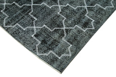Geometric Carpet Siyah Geometrik Pamuk Yün El Dokuma Halısı 150x243 Agacan