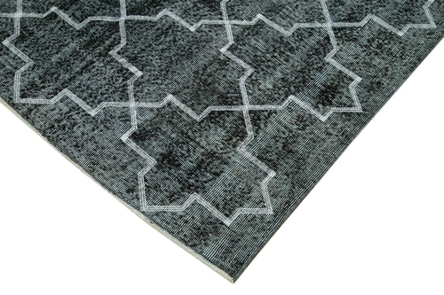 Geometric Carpet Siyah Geometrik Pamuk Yün El Dokuma Halısı 150x243 Agacan