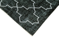 Geometric Carpet Siyah Geometrik Pamuk Yün El Dokuma Halısı 244x326 Agacan