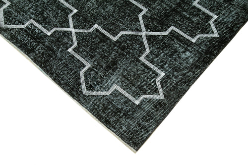 Geometric Carpet Siyah Geometrik Pamuk Yün El Dokuma Halısı 244x326 Agacan