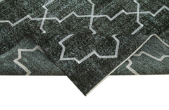 Geometric Carpet Siyah Geometrik Pamuk Yün El Dokuma Halısı 244x326 Agacan