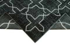 Geometric Carpet Siyah Geometrik Pamuk Yün El Dokuma Halısı 165x285 Agacan