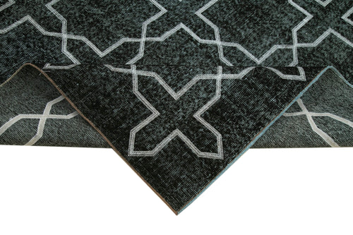 Geometric Carpet Siyah Geometrik Pamuk Yün El Dokuma Halısı 165x285 Agacan