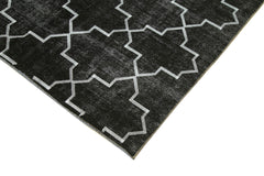Geometric Carpet Siyah Geometrik Pamuk Yün El Dokuma Halısı 172x265 Agacan