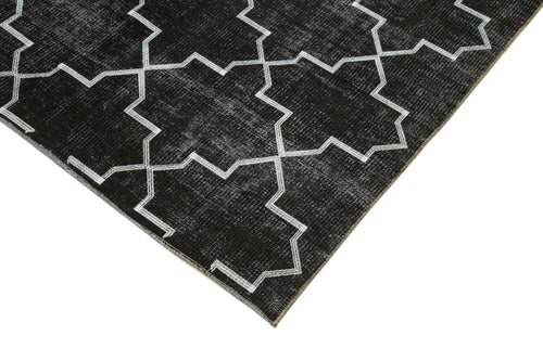 Geometric Carpet Siyah Geometrik Pamuk Yün El Dokuma Halısı 172x265 Agacan