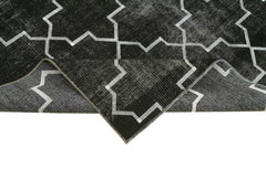 Geometric Carpet Siyah Geometrik Pamuk Yün El Dokuma Halısı 172x265 Agacan