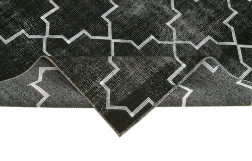 Geometric Carpet Siyah Geometrik Pamuk Yün El Dokuma Halısı 172x265 Agacan
