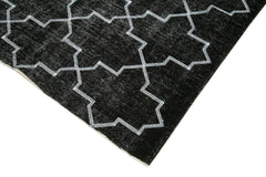 Geometric Carpet Siyah Geometrik Pamuk Yün El Dokuma Halısı 152x241 Agacan