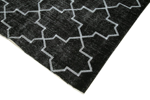 Geometric Carpet Siyah Geometrik Pamuk Yün El Dokuma Halısı 152x241 Agacan