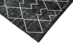 Geometric Carpet Siyah Geometrik Pamuk Yün El Dokuma Halısı 168x278 Agacan