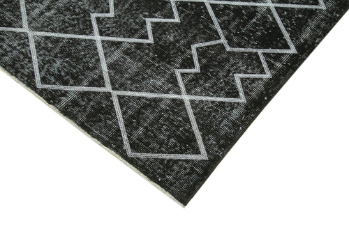 Geometric Carpet Siyah Geometrik Pamuk Yün El Dokuma Halısı 168x278 Agacan
