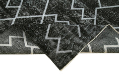 Geometric Carpet Siyah Geometrik Pamuk Yün El Dokuma Halısı 168x278 Agacan