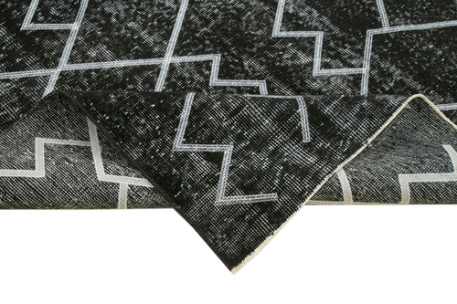 Geometric Carpet Siyah Geometrik Pamuk Yün El Dokuma Halısı 168x278 Agacan