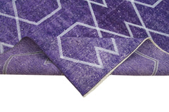 Geometric Carpet Mor Geometrik Pamuk Yün El Dokuma Halısı 166x286 Agacan
