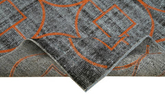 Geometric Carpet Siyah Geometrik Pamuk Yün El Dokuma Halısı 177x270 Agacan